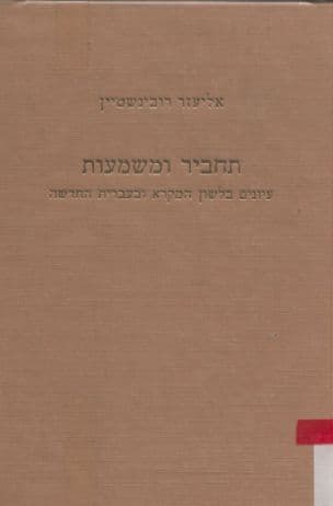 תחביר ומשמעות : עיונים בלשון המקרא ובעברית החדשה