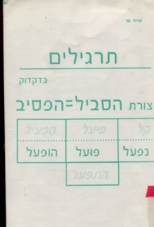 תרגילים בדקדוק בצורת הסביל