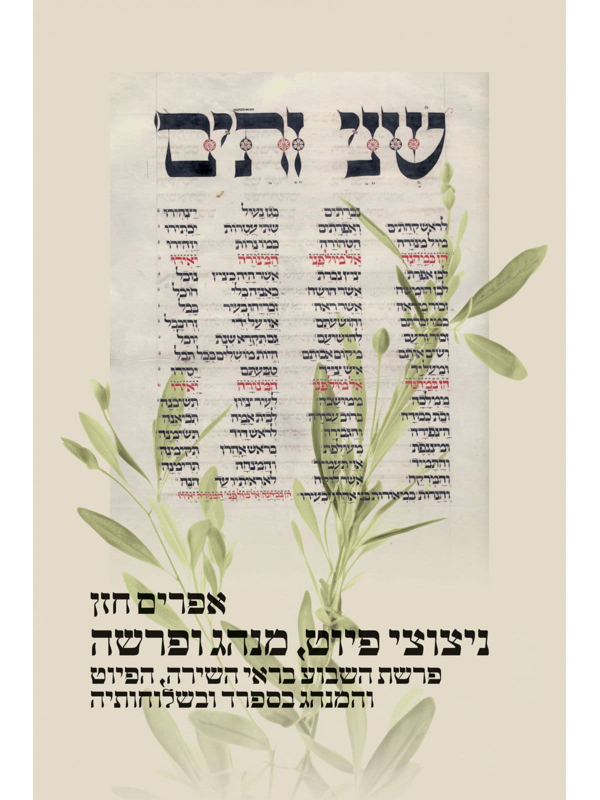 ניצוצי פיוט, מנהג ופרשה